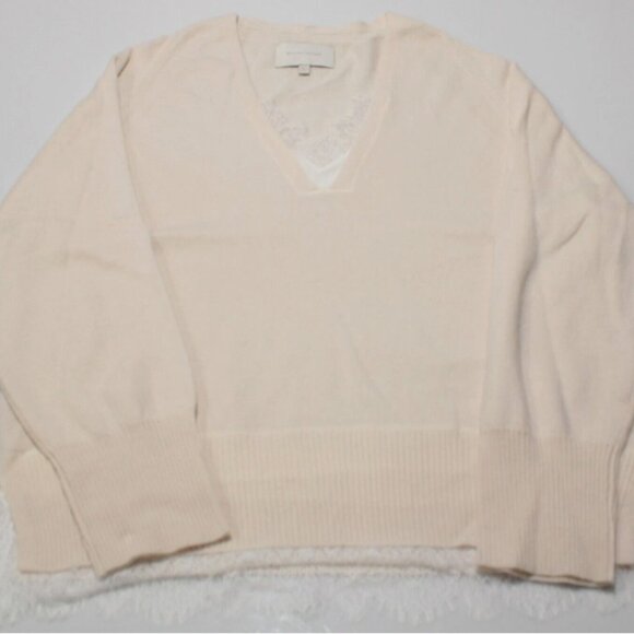 Brand New Elie Tahari Cashmere Blend V-Neck Twofer Sweater - Picture 1 of 5
